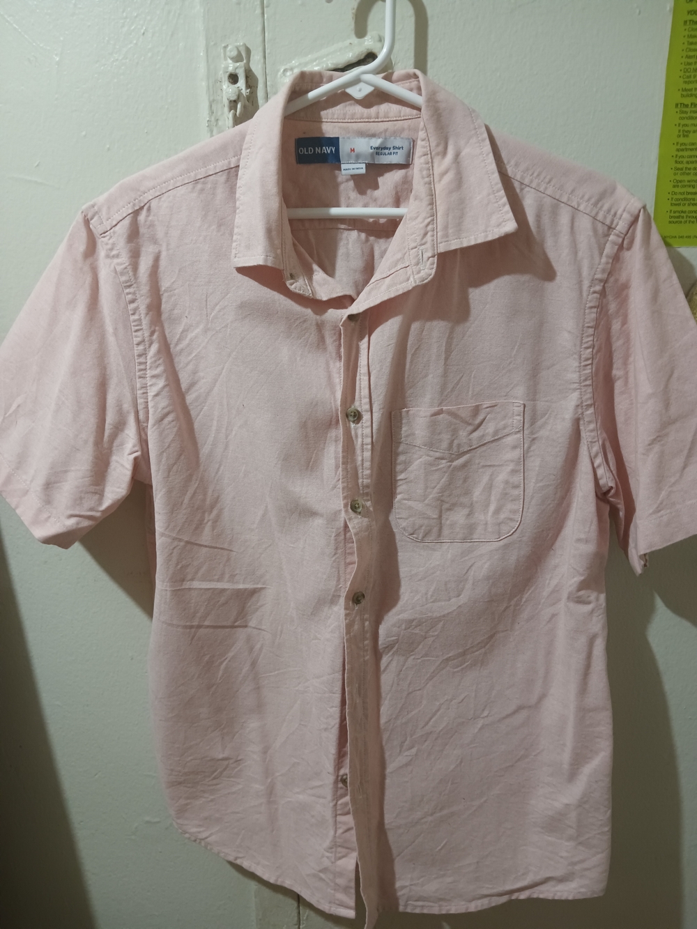 Old Navy Men's Short Sleeve Button-Down Shirt - Pale Pink